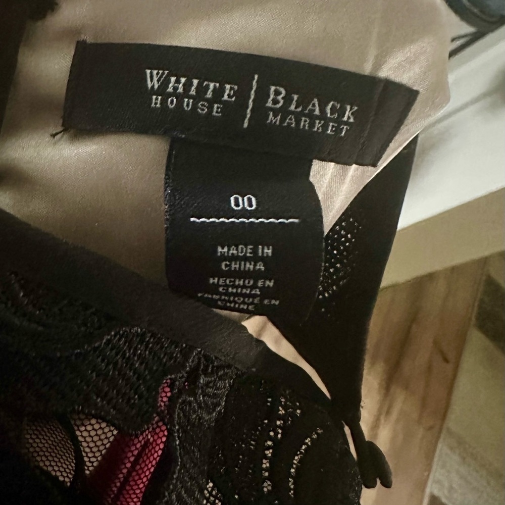 White House Black Market Black Lace Dress Size 00 - Picture 7 of 7
